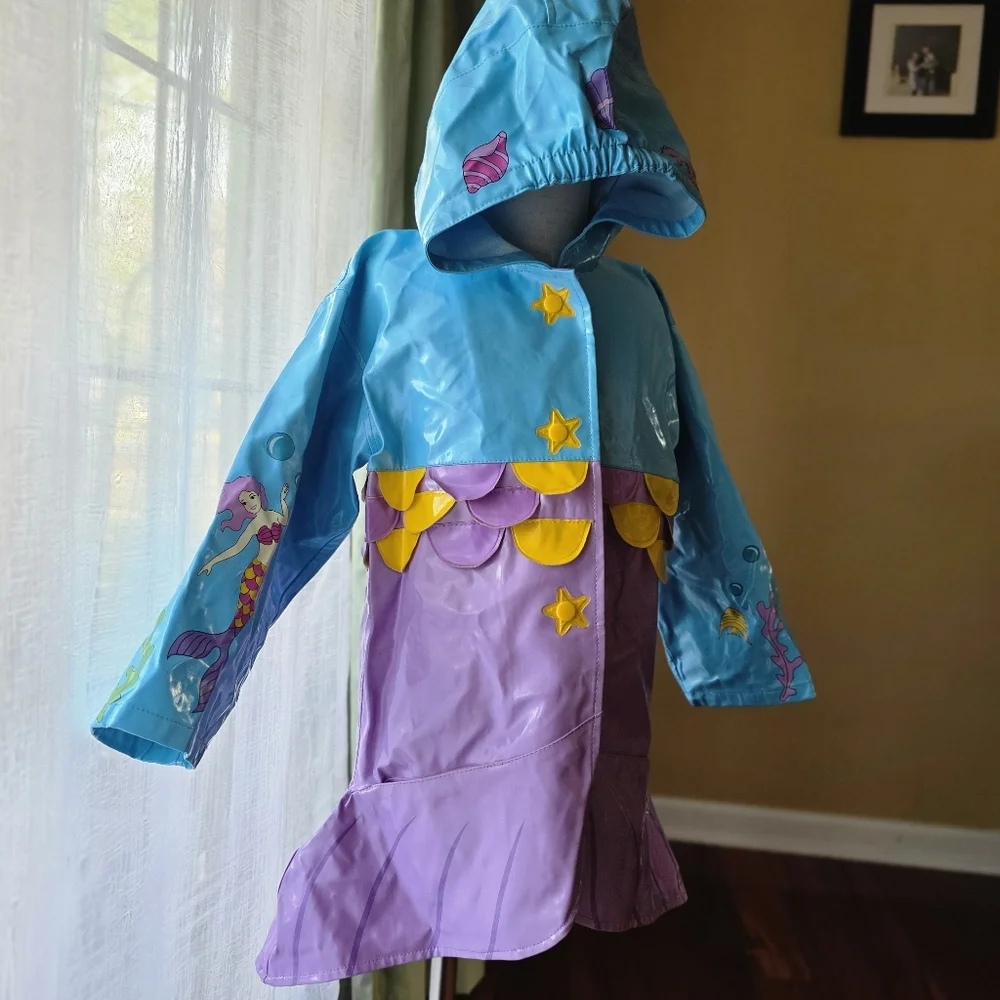 Kidorable Girls Mermaid‎ Raincoat Size 4/5